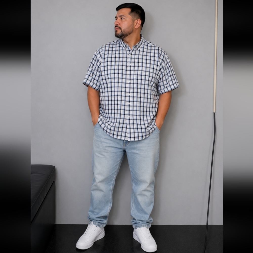 DOCKERS Classic Fit XXL Button Down Short Sleeve Shirt